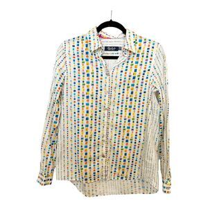 F7 Women’s Bariloche Colorful Square Spanish Designer Shirt ES 40 US 4/6